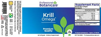 Photo of the Professional Botanicals Krill Omega label