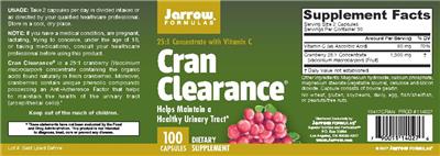 Photo of the Jarrow Formulas Cran Clearance label