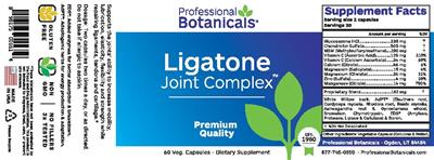 Photo of the Professional Botanicals Ligatone Joint Complex label