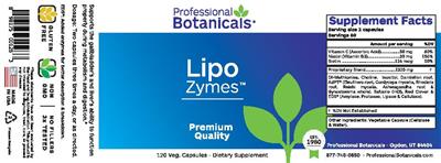 Photo of the Professional Botanicals Lipo Zymes label