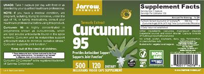 Photo of the Jarrow Formulas Curcumin 95 500 mg label
