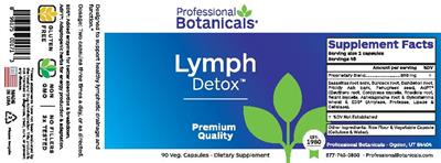 Photo of the Professional Botanicals Lymph Detox label
