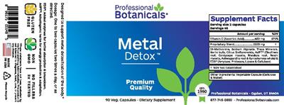 Photo of the Professional Botanicals Metal Detox label