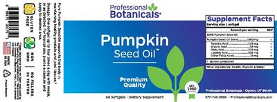 Photo of the Professional Botanicals Pumpkin Seed Oil label