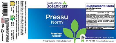 Photo of the Professional Botanicals Pressu Norm label