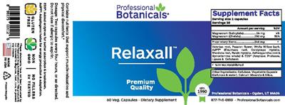 Photo of the Professional Botanicals Relaxall label