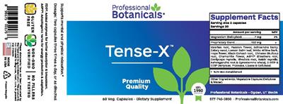 Photo of the Professional Botanicals Tense-X label