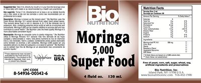 Photo of the Bio Nutrition Moringa 5,000 mg Super Food label