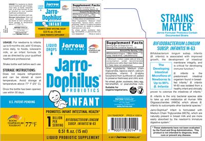 Photo of the Jarrow Formulas Jarro-Dophilus Infant Probiotics label