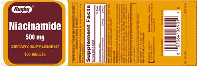 Photo of the Rugby Niacinamide 500 mg label
