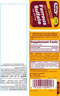 Photo of the Rugby Natural Ferrous Sulfate label