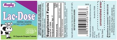 Photo of the Rugby Lac-Dose label