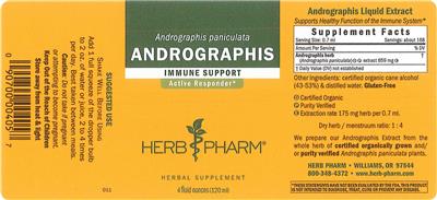 Photo of the Herb Pharm Andrographis label