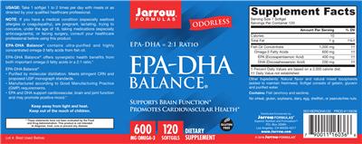 Photo of the Jarrow Formulas EPA-DHA Balance label