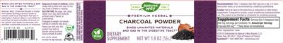 Photo of the Nature's Way Charcoal Powder label