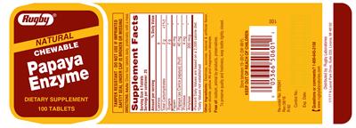 Photo of the Rugby Natural Chewable Papaya Enzyme label