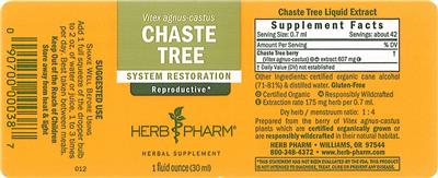 Photo of the Herb Pharm Chaste Tree label