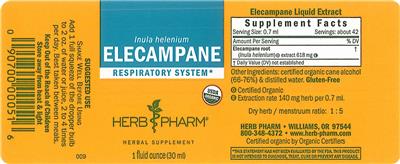 Photo of the Herb Pharm Elecampane label