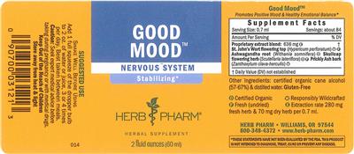 Photo of the Herb Pharm Good Mood label