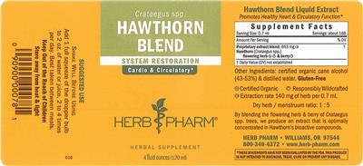 Photo of the Herb Pharm Hawthorn Blend label