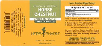 Photo of the Herb Pharm Horse Chestnut label