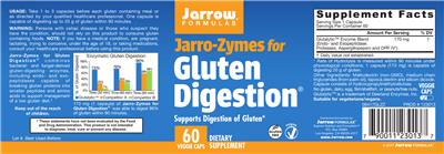 Photo of the Jarrow Formulas Jarro-Zymes for Gluten Digestion label