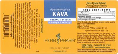 Photo of the Herb Pharm Kava label