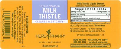 Photo of the Herb Pharm Milk Thistle label