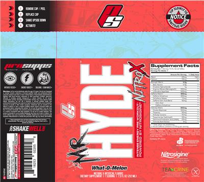 Photo of the PS ProSupps Mr Hyde NitroX What-O-Melon label