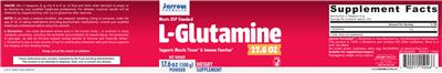 Photo of the Jarrow Formulas L-Glutamine Powder label
