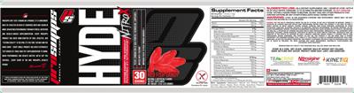 Photo of the PS ProSupps Hyde NitroX Red Fish Candy label