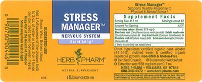 Photo of the Herb Pharm Stress Manager label