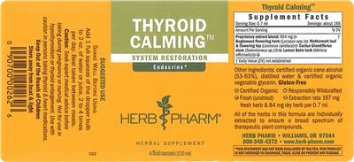 Photo of the Herb Pharm Thyroid Calming label