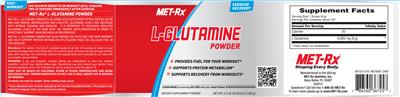 Photo of the MET-Rx L-Glutamine Powder label