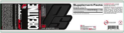 Photo of the PS ProSupps Creatine 200 label