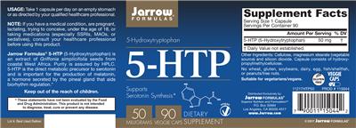 Photo of the Jarrow Formulas 5-HTP 50 mg label