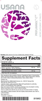 Product label for Proflavanol C 100