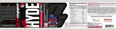 Photo of the PS ProSupps Mr Hyde NitroX Blue Razz Popsicle label