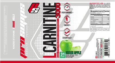 Photo of the PS ProSupps L-Carnitine 3000 Green Apple label