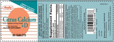 Photo of the Rugby Citrus Calcium +D label