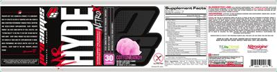 Photo of the PS ProSupps Mr Hyde NitroX Cotton Candy label