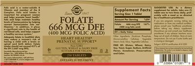 Folate 666 mcg DFE (400 mcg Folic Acid)