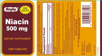 Photo of the Rugby Niacin 500 mg label