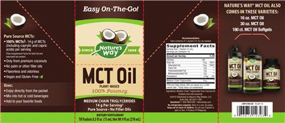 Photo of the Nature's Way MCT Oil label