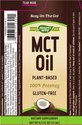 Photo of the Nature's Way MCT Oil label