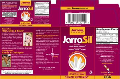 Photo of the Jarrow Formulas JarroSil label