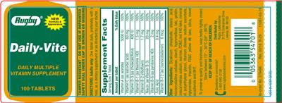 Product label for Daily-Vite