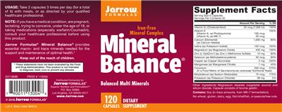Photo of the Jarrow Formulas Mineral Balance label