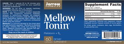 Photo of the Jarrow Formulas Mellow Tonin label