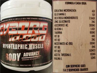 Photo of the Body Advance Cyborg 10,000 label